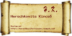 Herschkovits Kincső névjegykártya