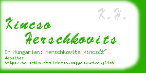 kincso herschkovits business card